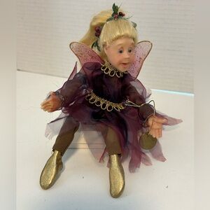 Jacqueline Kent Collection Fairy Doll Shelf Sitter Winged Pixie 7” W/ Legs Bent